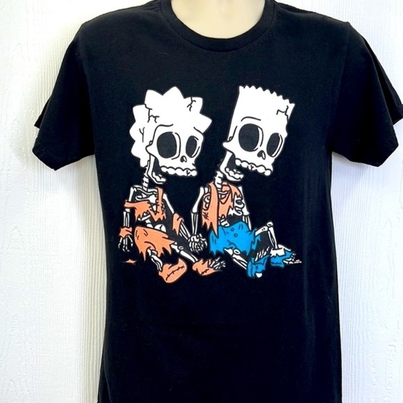 The Simpsons - Bart and Lisa Skeletons Treehouse Of Terror T Shirt Size Small - Picture 2 of 9